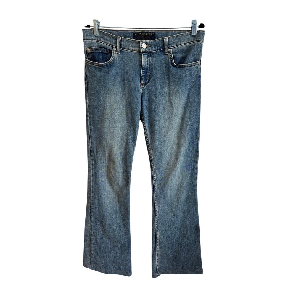Vintage Y2K Juicy Couture Bell Bottoms Flare Wide Leg Jeans Light Wash Sz 30